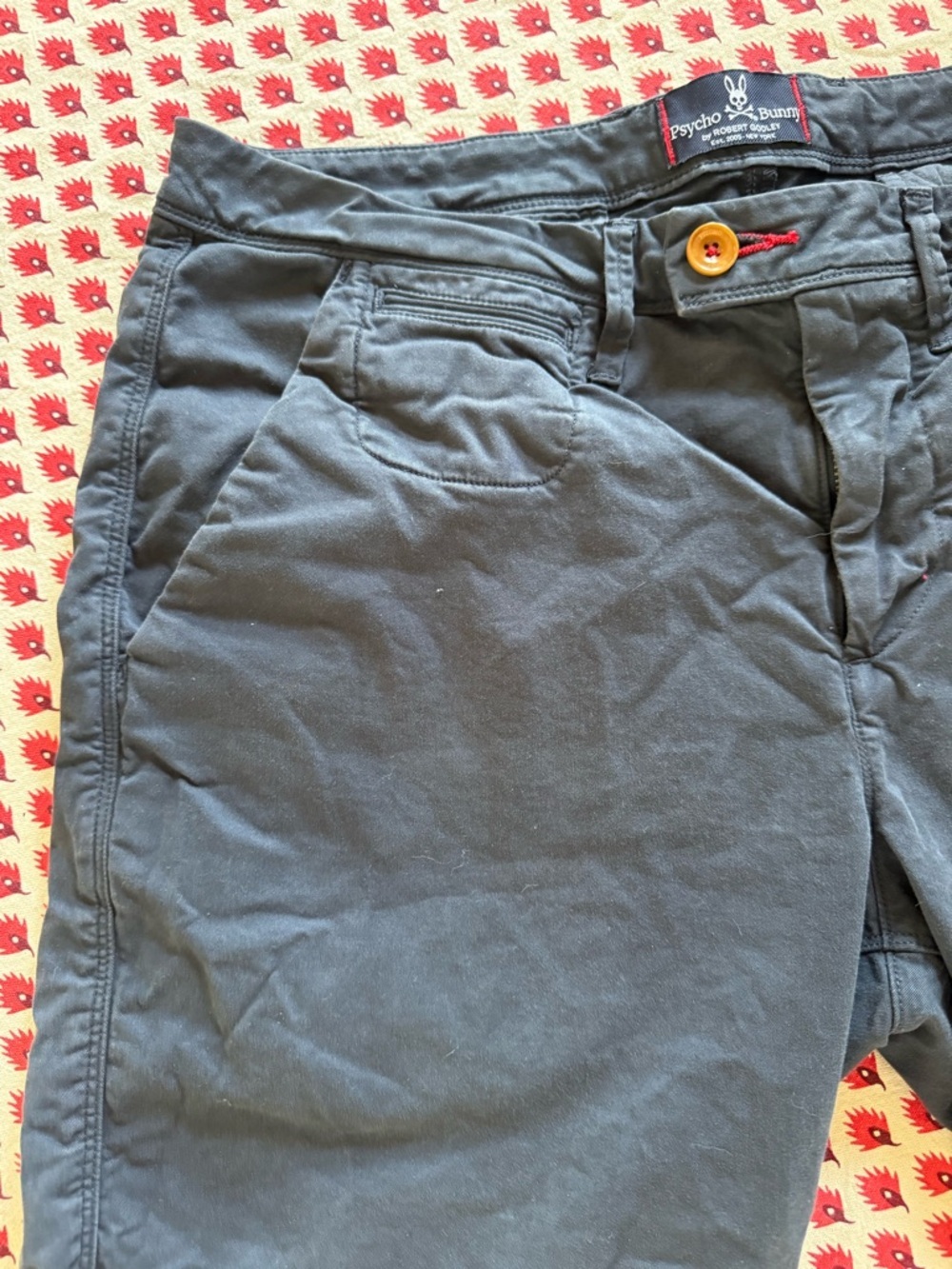 Psycho Bunny Navy Chino Shorts with Contrast Button - Picture 3 of 7